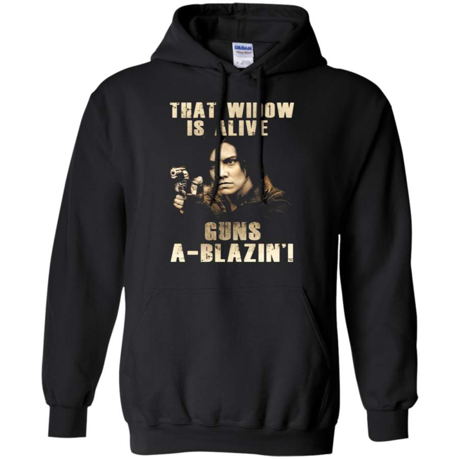 AGR That Widow Is Alive Guns A-Blazin ‘l The Walking Dead Hoodie