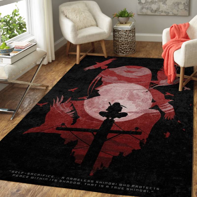 Itachi Anime Negative Space Area Rug – Carpet