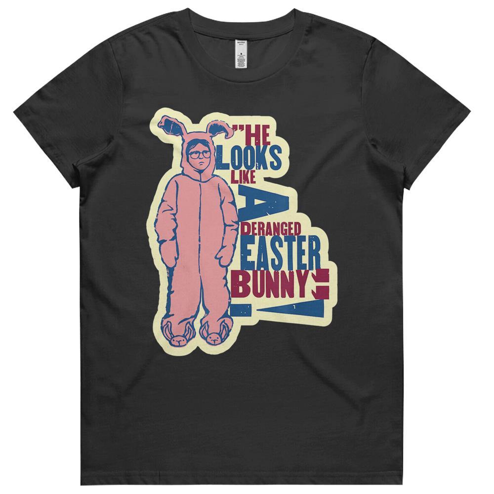 A Christmas Story Deranged Easter Bunny Womens Tshirts