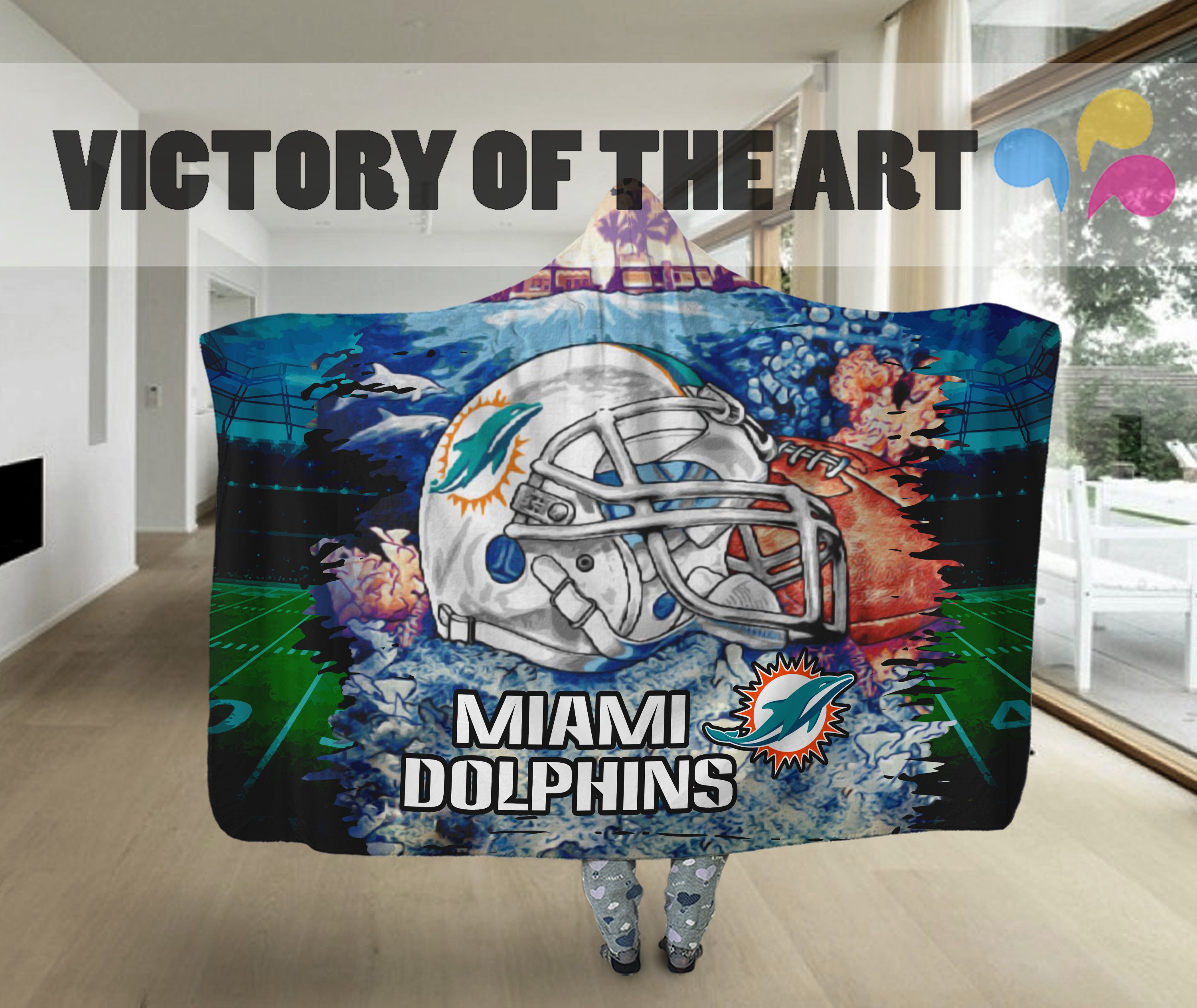 Special Edition Miami Dolphins Home Field Advantage Hooded Blanket