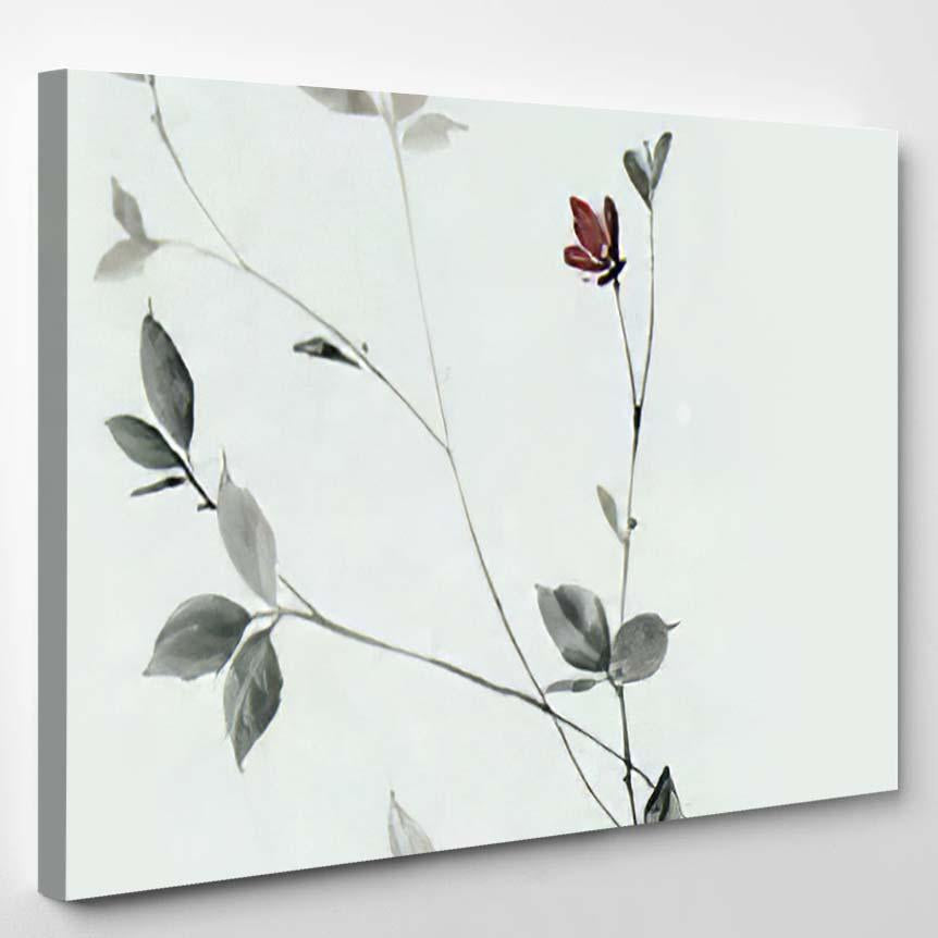 Leaves Flowers Watercolor Draw Art Designvisual – Abstract Canvas Print