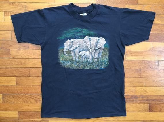 Vtg Elephants Black shirt