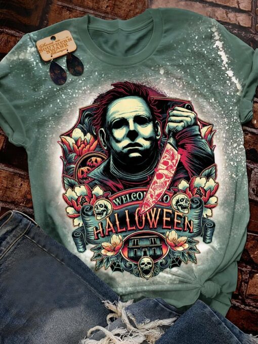 Michael Myers Welcome Halloween 3D All Over Printed T-Shirt For Men And Women, Happy Halloween Day