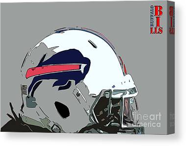 1 Buffalo Bills Football Team Ball And Typography Pablo Franchi Canvas Print