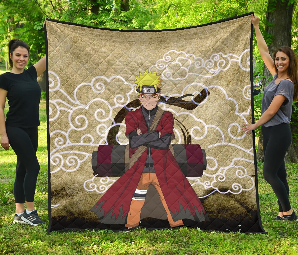 Naruto Anime Naruto Sage Mode Cloud Pattern Ancient Theme Premium Quilt Blanket