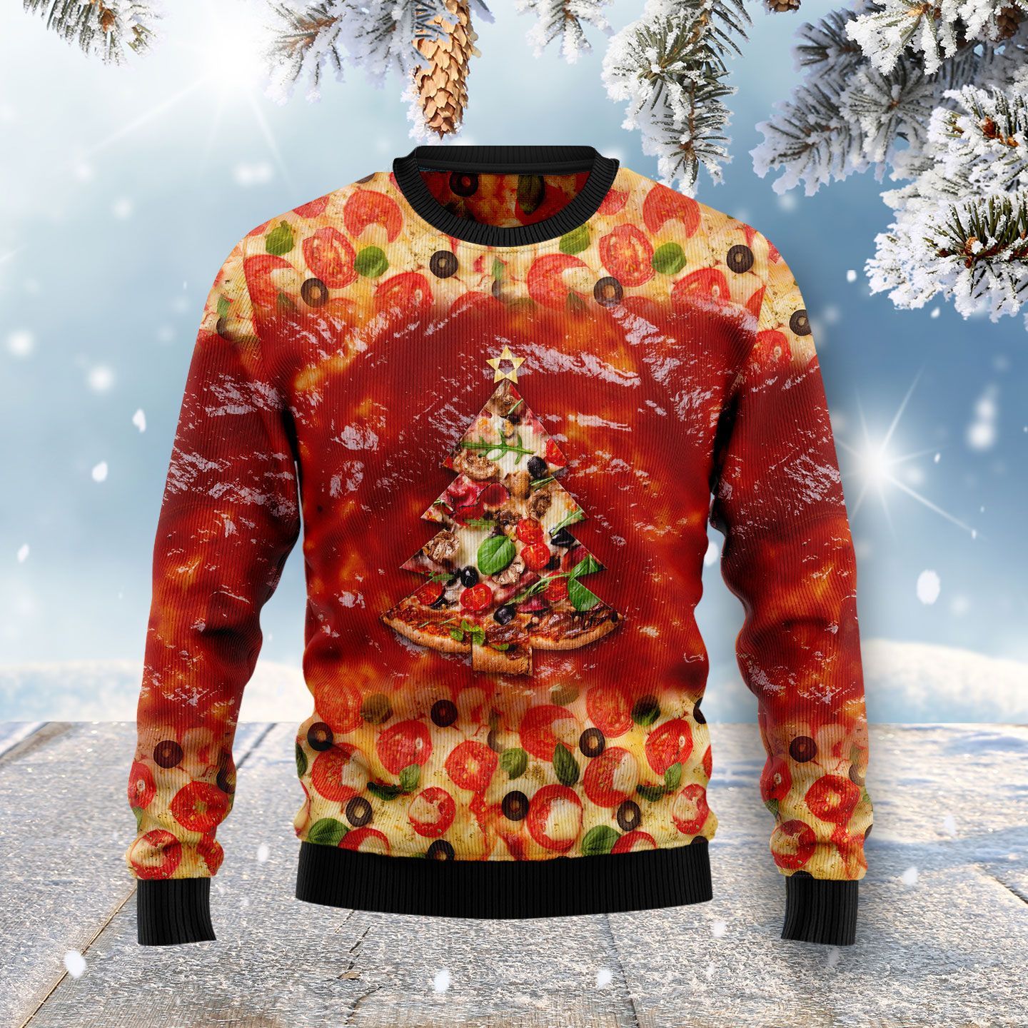 All I Want For Christmas Is Pizza Ugly Christmas Sweater | For Men & Women | Adult | Us5272