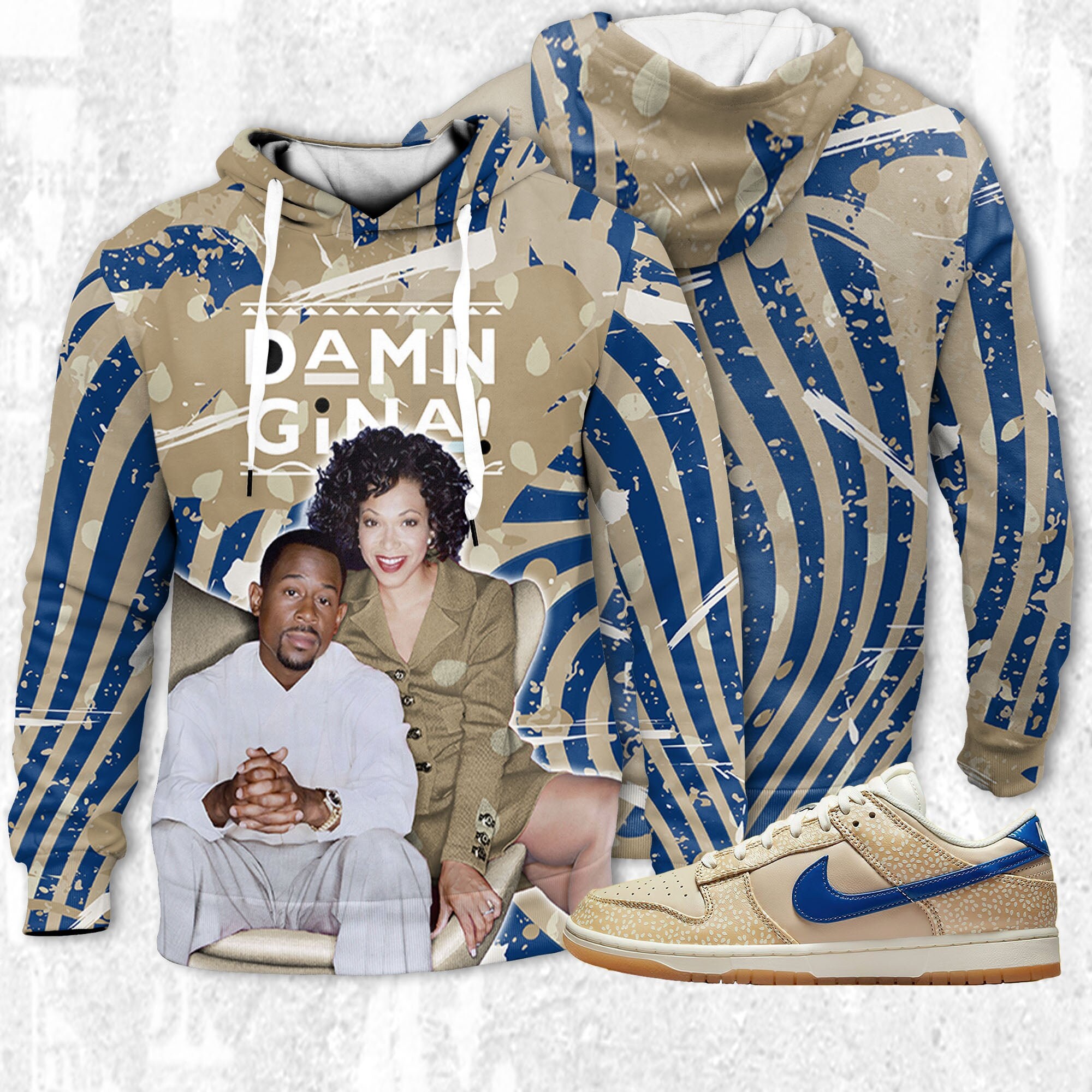 Damn Gina 3D Humor 90s Unisex Hoodie 3D match Dunk Low Montreal Bagel Air Jordan Jordan MatchHoodie