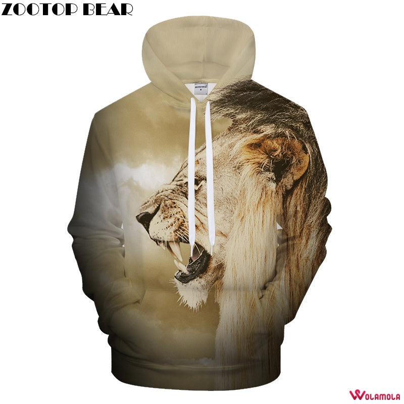 3D Lion Men Women Hoodies Casual Sweatshirt Hooded Drop Ship Zootop Oso