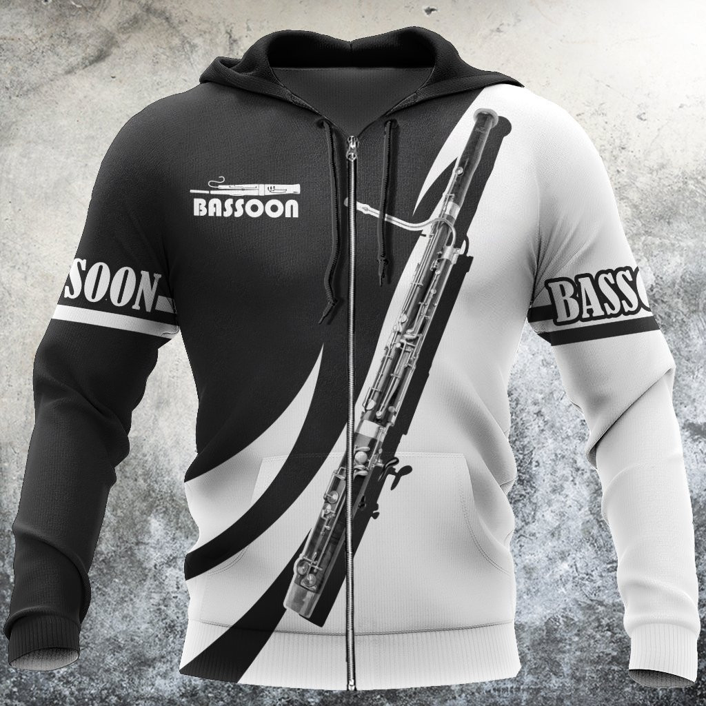 Bassoon Music 3D Zip Up Hoodie Shirt For Men And Women