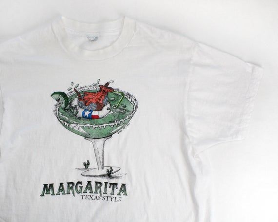 Vintage 80 s Texas Margarita Drinking Armadillo Shirt Large Single Stitch