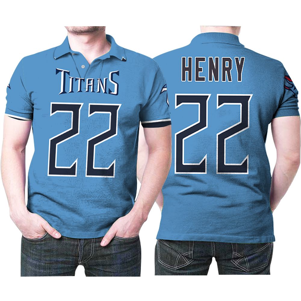 Tennessee Titans Derrick Henry 22 Youth Game Jersey Light Blue 2019 Jersey Style 3D All Over Print Polo Shirt