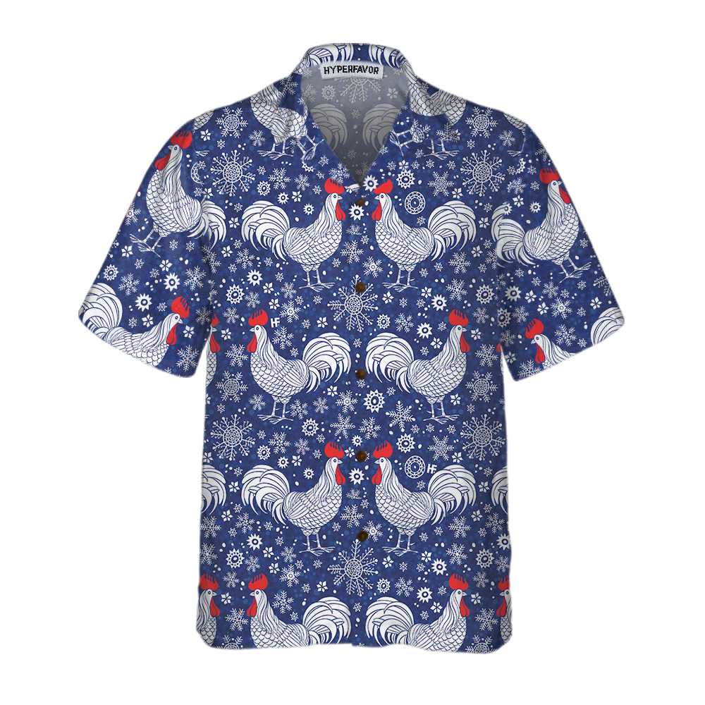 Festive Winter Rooster Hawaii Unique Chicken Shirt For Men Women Ha40987