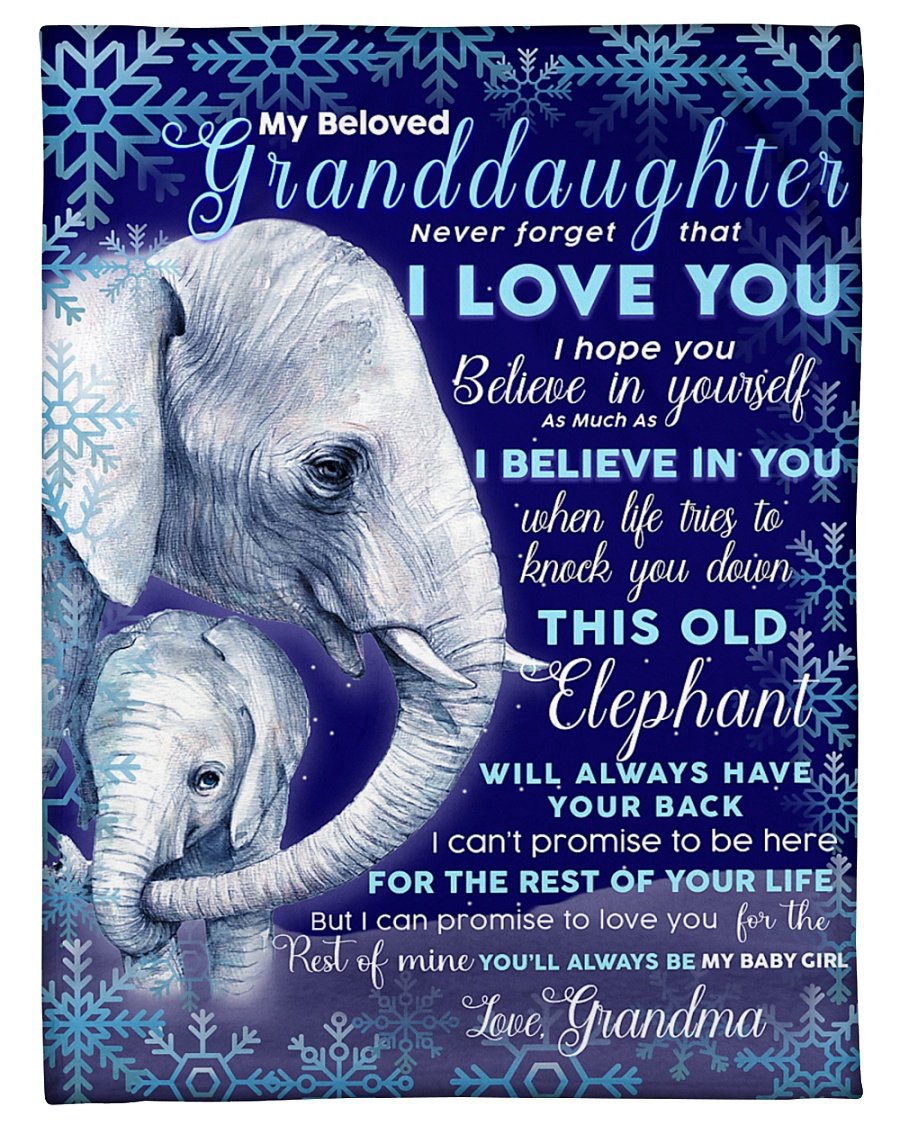 Granddaughter Gift From Grandma, Birthday’s Gift Elephant Fleece Blanket