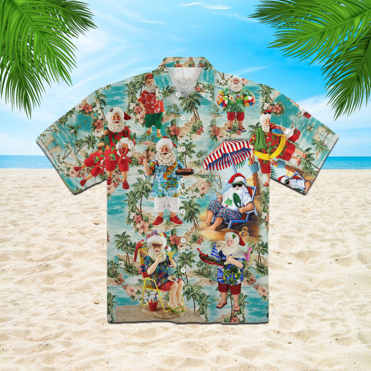 Amazing Santa Summer Vacation Hawaii Shirt For Men Women Ha35924