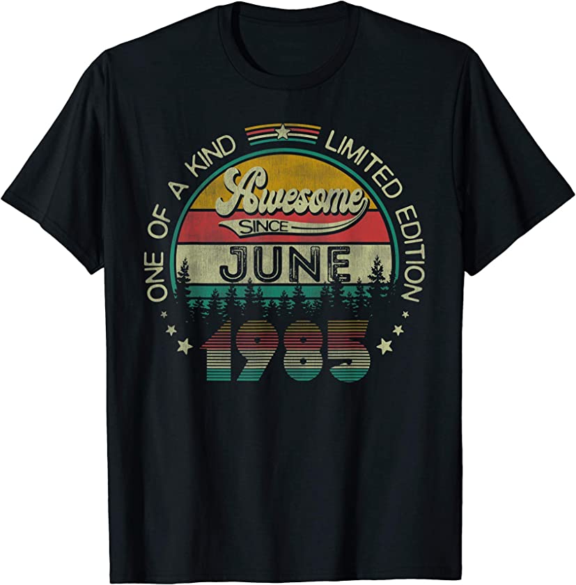 36 Years Old Vintage June 1985 36th Birthday Gift T-Shirt