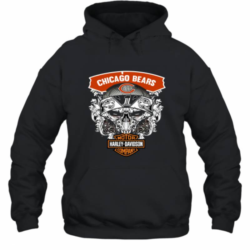 Skull Chicago Bears Harley Davidson shirt Hoodie