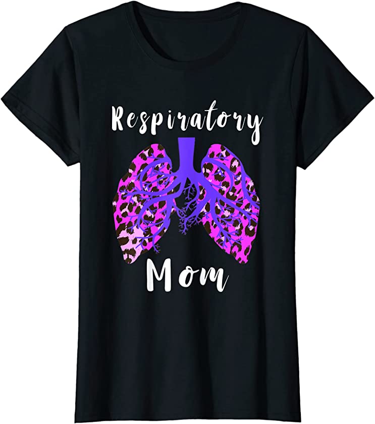 Womens Respiratory Therapy Mom Leopard Lung Therapist Mother T-Shirt