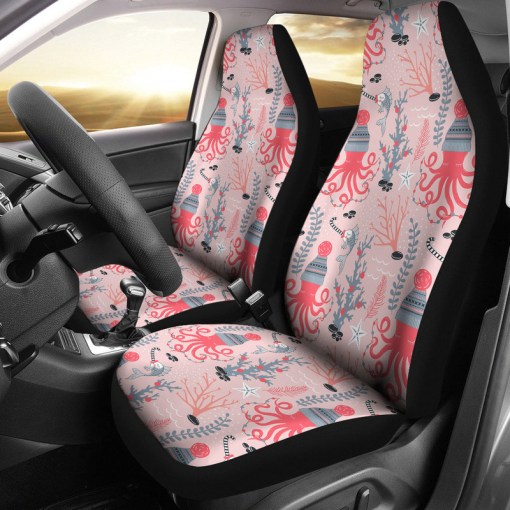 Octopus Winter Hat Garland Fish Candy Seaweed Coral Starfish Universal Fit Car Seat Covers 3616