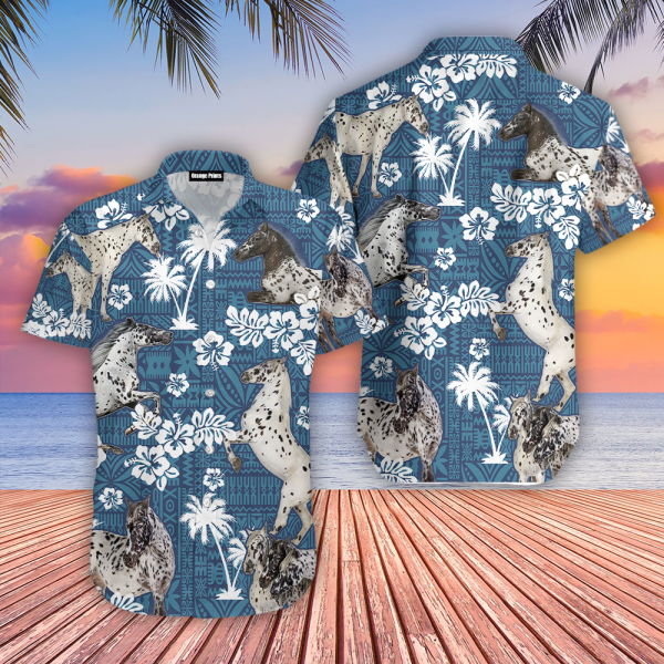 Appaloosa Horse Blue Tribal Hawaii Shirt For Men Women Ha41444