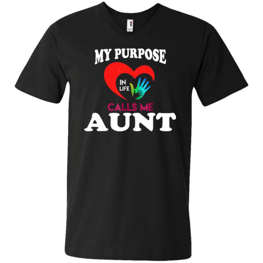 AGR Aunt – My Purpose In Life Calls Me Aunt Unisex V-neck