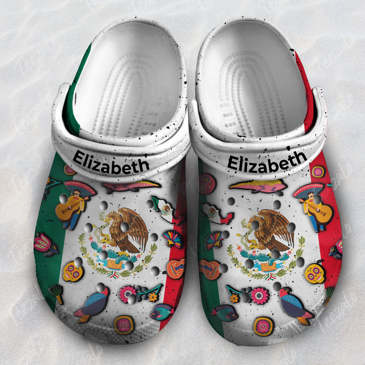 Mexico Flag Symbols Personalized Clogs Shoes