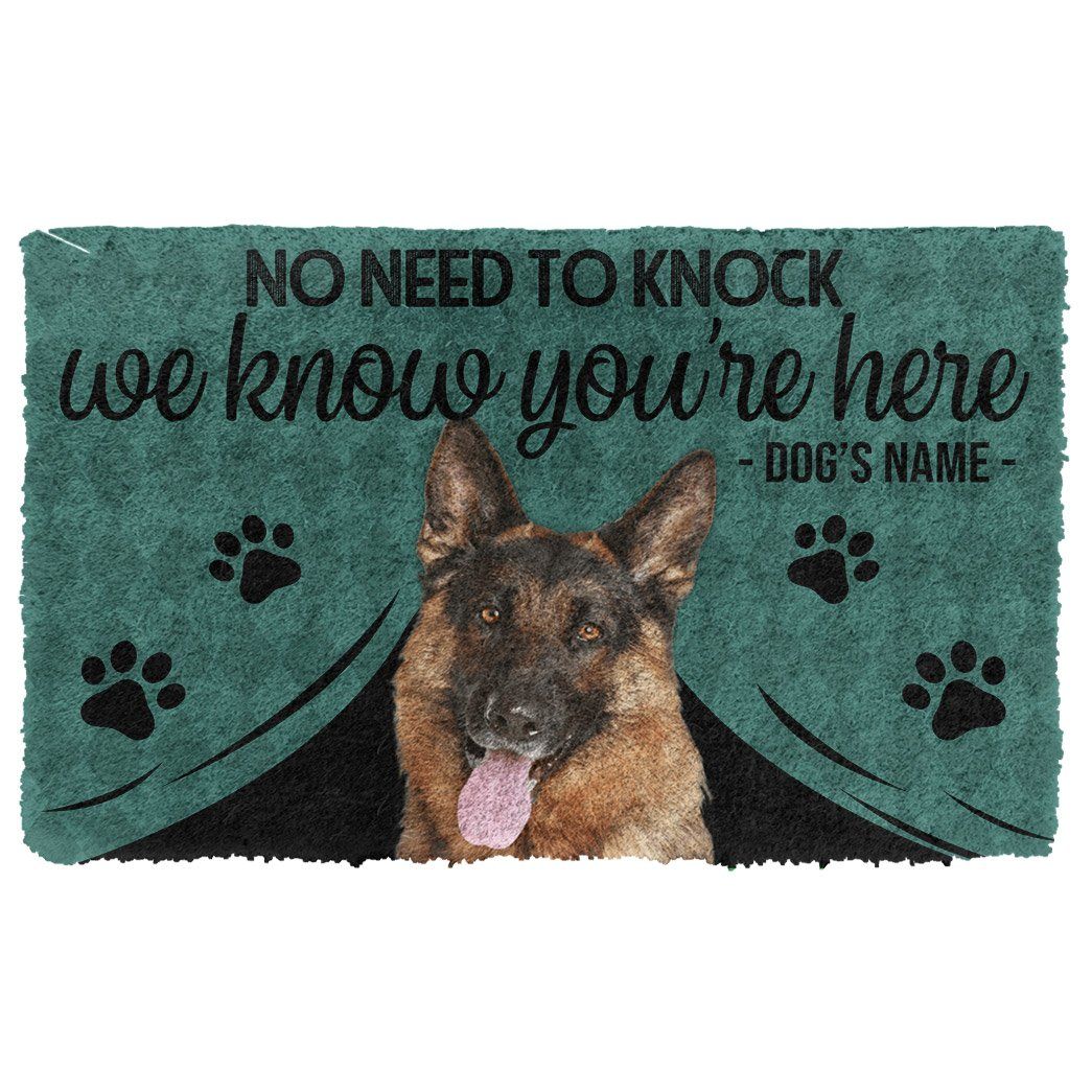 3D French Bulldog We Know Youre Here Custom Name Doormat