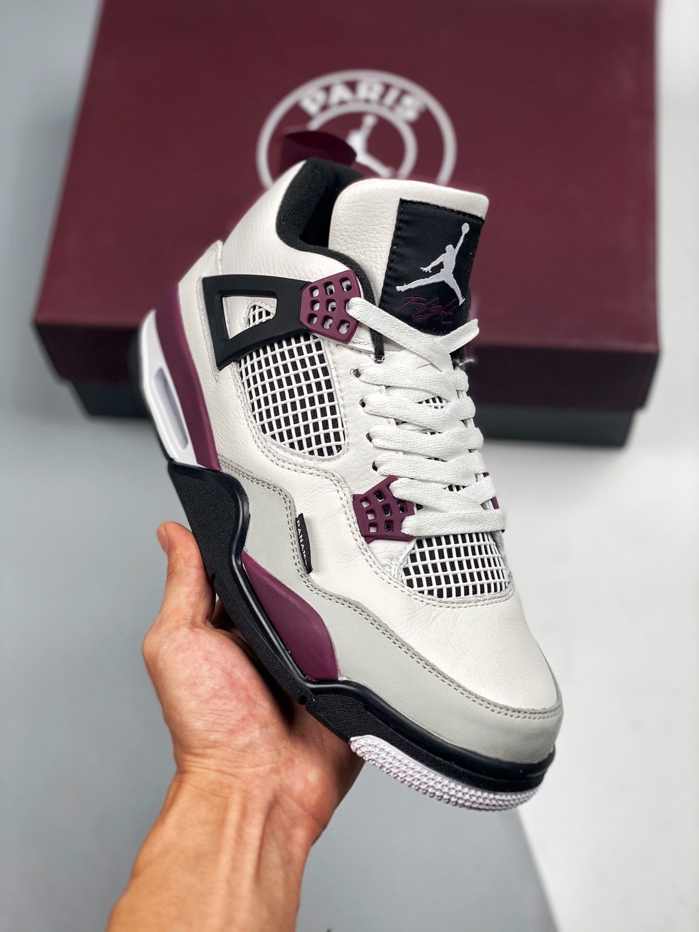 JD 4 PSG WhiteNeutral Grey-Black-Bordeaux 5341263