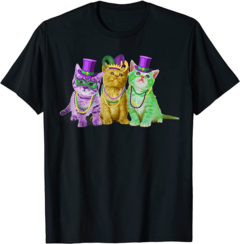 Cats Kitten Kitty Mardi Gras Festival Party Cat Lover T-Shirt