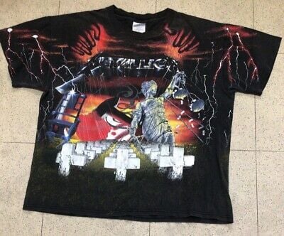 1991 Vtg Metallica Master Of Puppets All Over Brocum T-Shirt