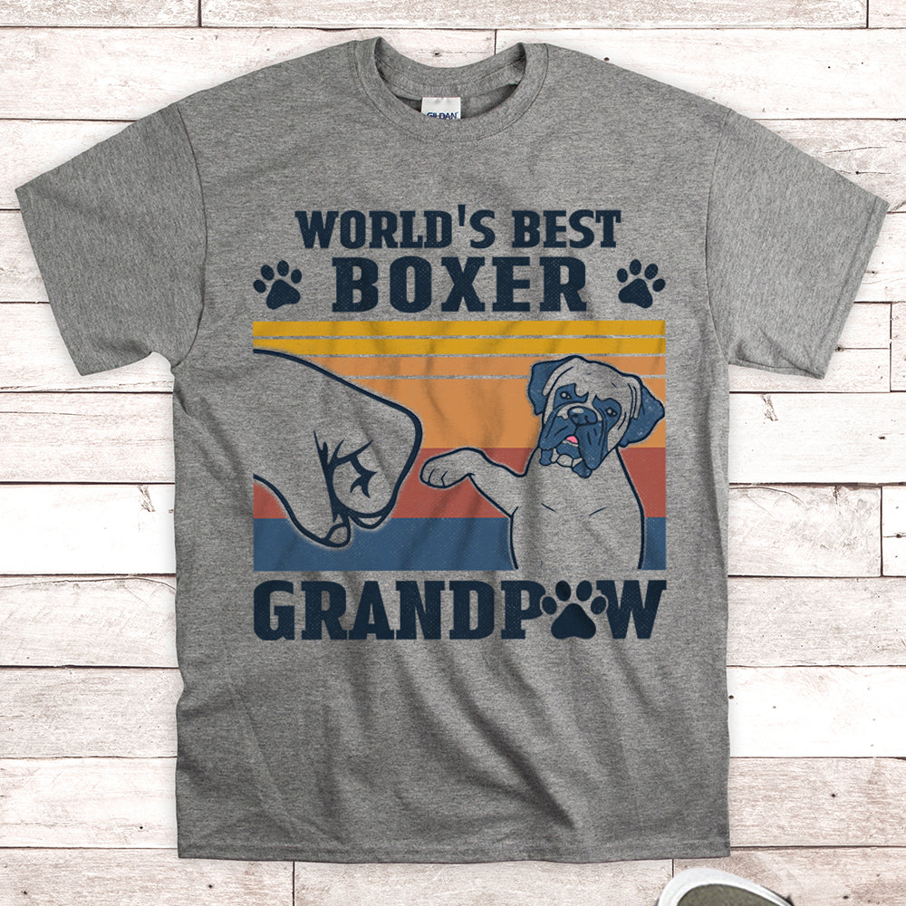 World’S Best Boxer Grandpaw Shirt Gift For Boxer Grandpa M0402 Nh95