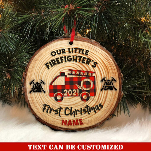 Personalized Fire Truck Ornament, Firefighter Ornament, Christmas Ornament,  Christmas Gift, Firetruck Christmas Ornament, Baby First Christmas, Fire Truck Decor, Firefighter Gift