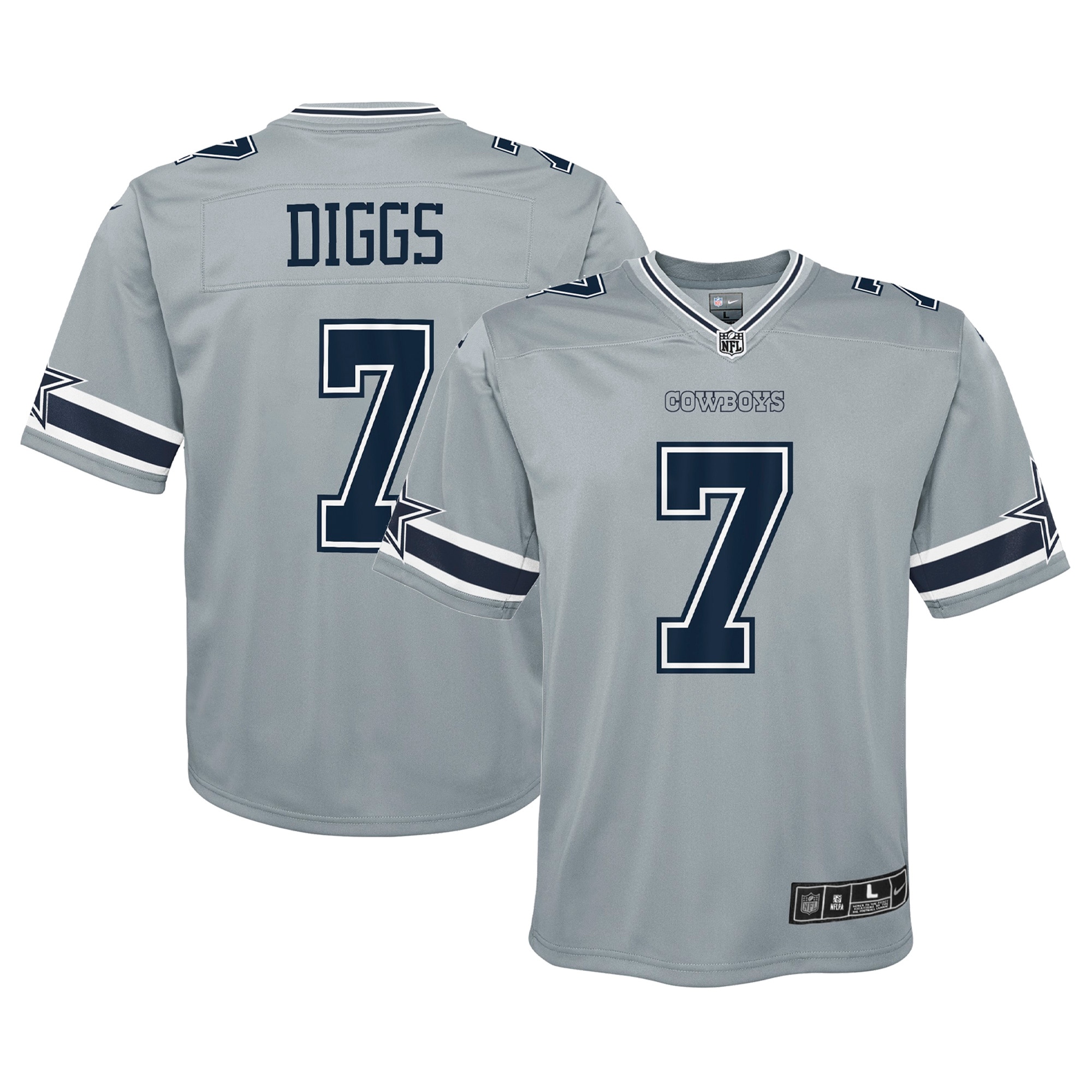 Trevon Diggs Dallas Cowboys Youth Inverted Game Jersey – Silver