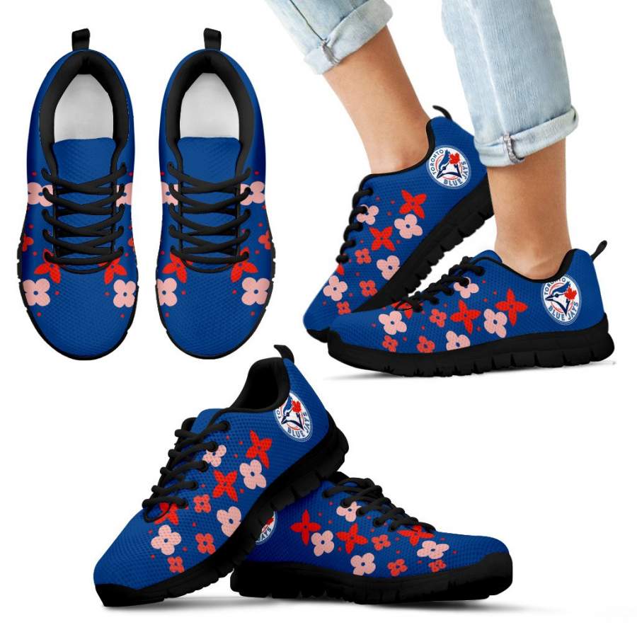 Flowers Pattern Toronto Blue Jays Sneakers