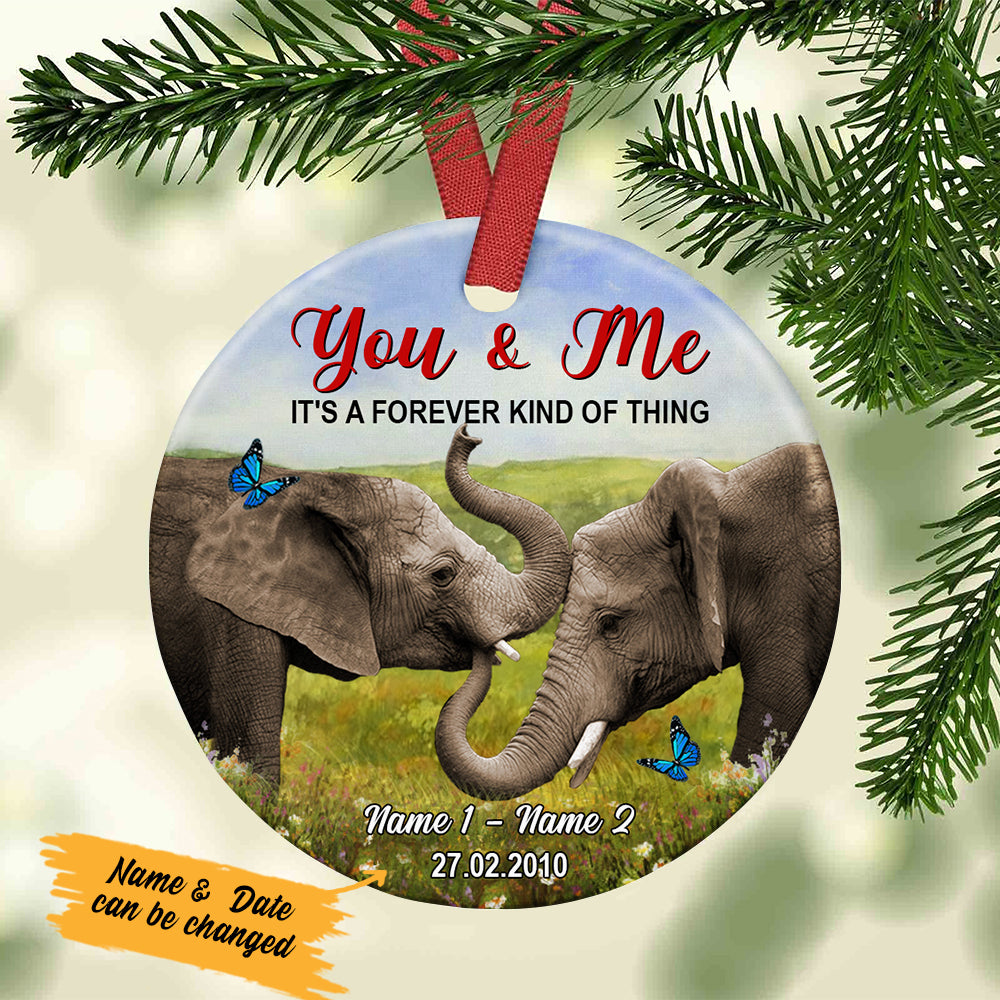 Personalized You And Me Elephant Couple  Ornament Sb171 29O57