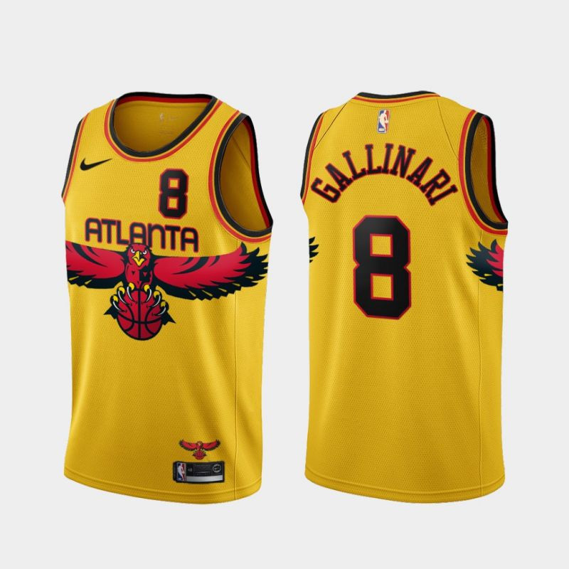 Atlanta Hawks Danilo Gallinari 8 NBA 2021-22 City Brandedition Gold Jersey Gift For Hawks Fans