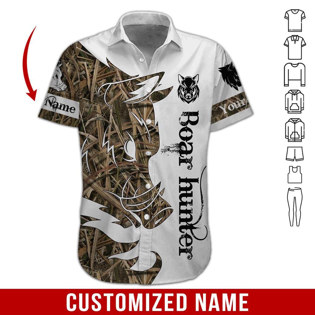 Boar Hunter Custom Name Hawaii Shirt For Men Women Ha32653