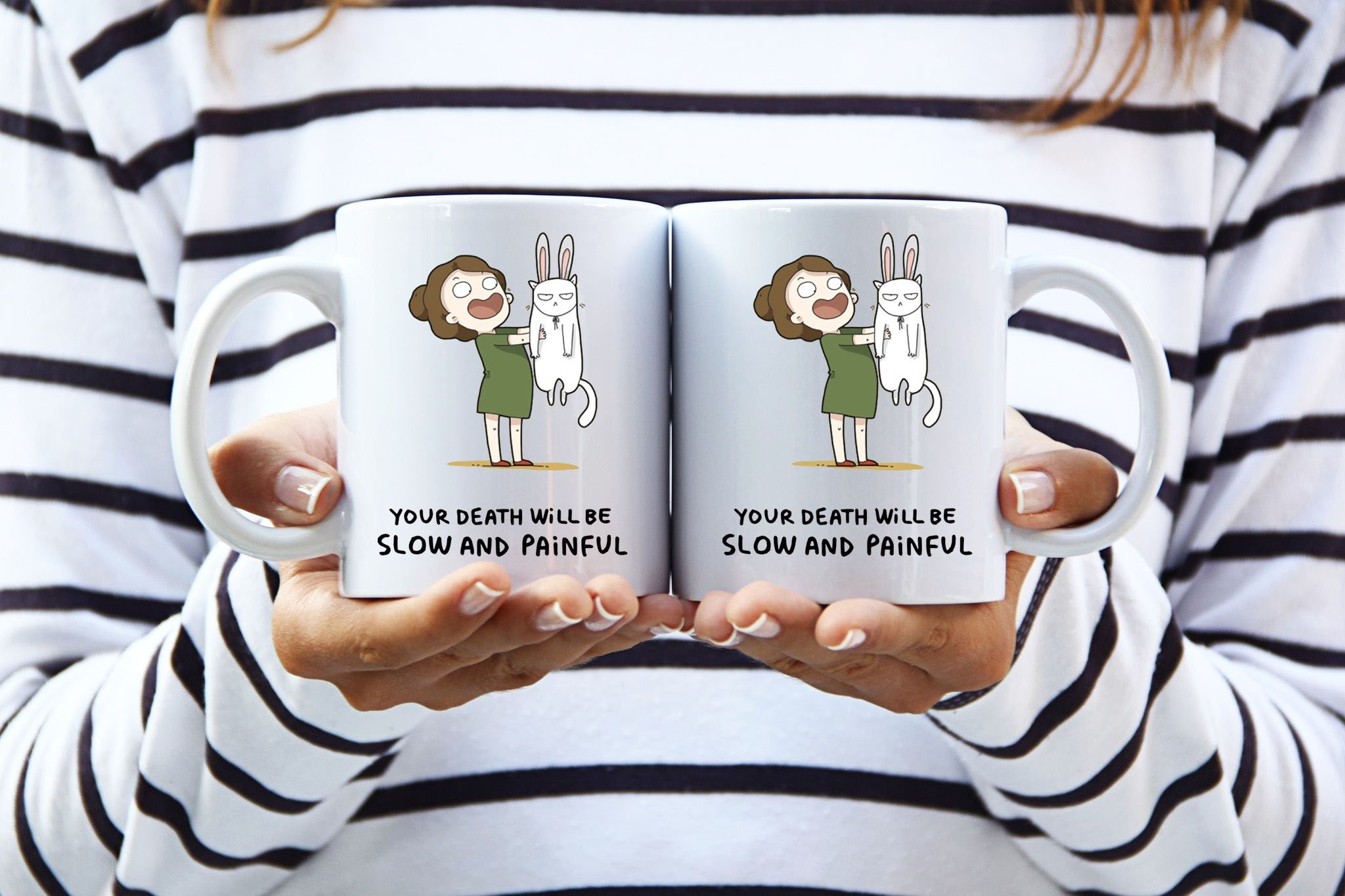 Your Death Will Be Slow And Painful, Funny Animals Coffee White Mug Unique Gifts, Ceramic Mug 11-15 Oz