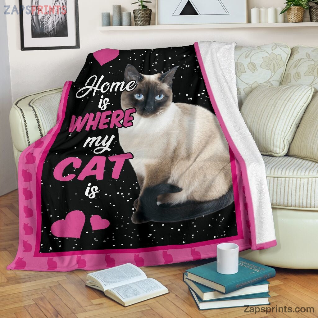 Home Is Where My Cat Is Blanket – Cool Gift Ideas