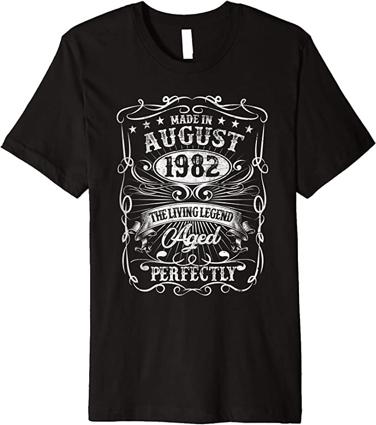 August 1982 38 Years Old Shirt Vintage 38th Birthday Gifts Premium T-Shirt