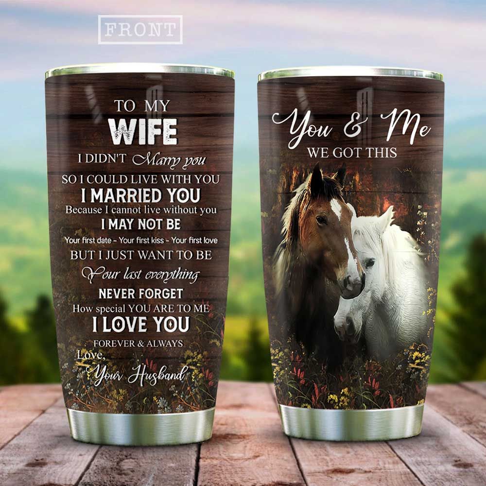 Horse Couple To My Husband KD2 HAL1612007 Stainless Steel Tumbler