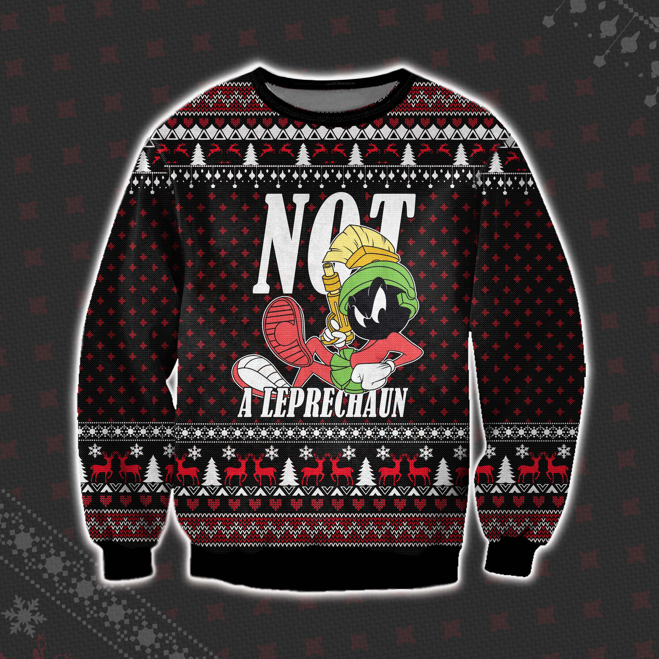 Marvin The Martian Not A Leprechaun Ugly Christmas Sweater