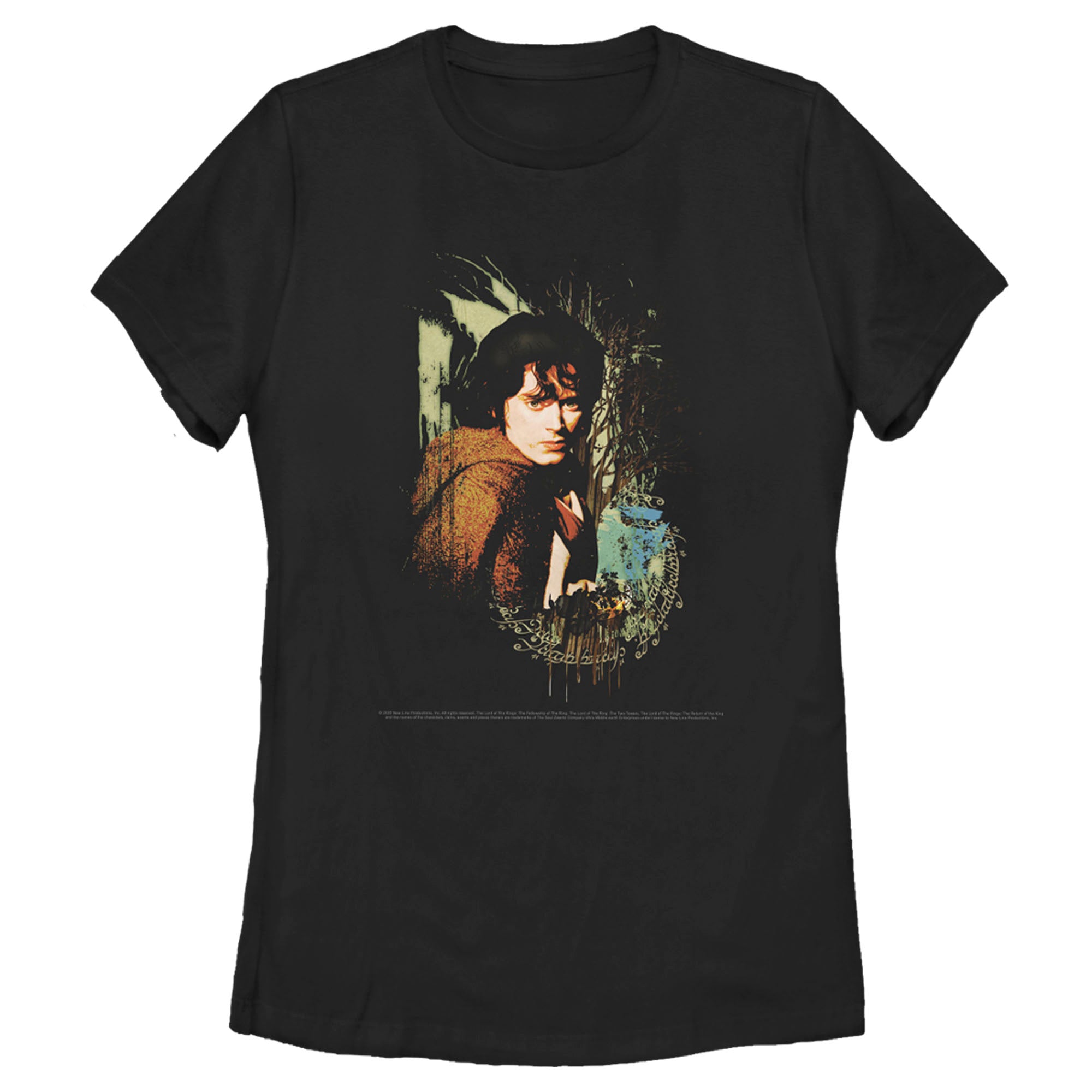 The Lord Of The Rings Women’S Fellowship Of The Ring Frodo Paint Splatter  T-Shirt