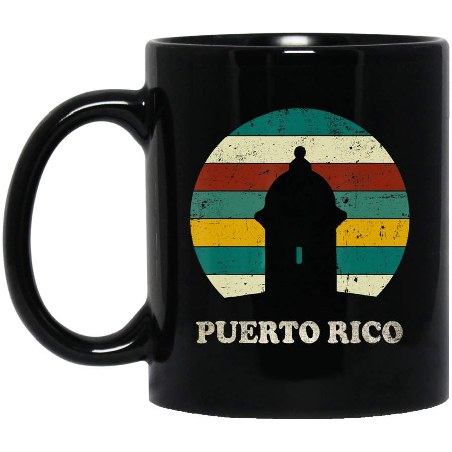 Vintage Sun with El Morro Silhouette Gift Puerto Rico Coffee Mug