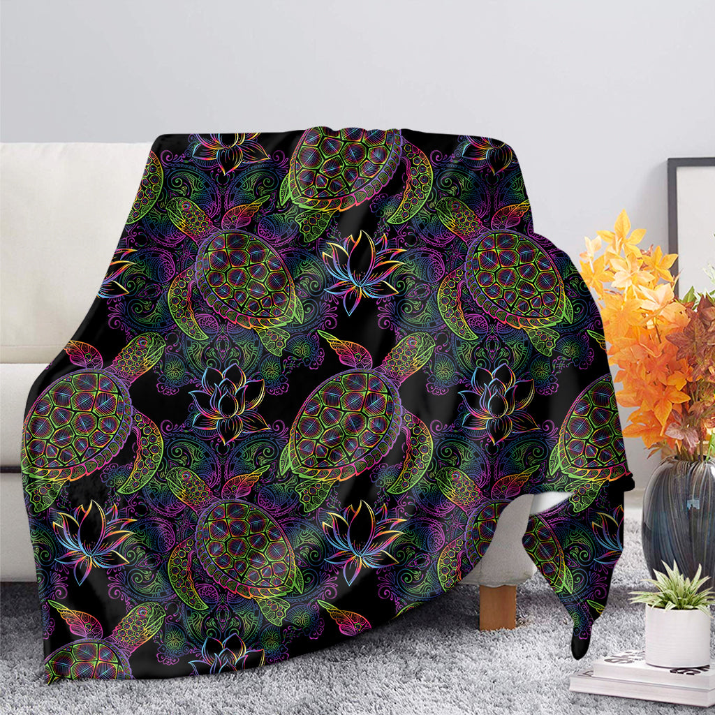 Psychedelic Sea Turtle Pattern Print Blanket – Justbeperfect Shop