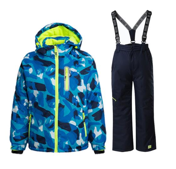 Waterproof Windproof Boys Ski Suit Ski Jacket and Pants Children Snowboarding Set Snowbaord Jacket and Trousers Kids Ski Suit alx