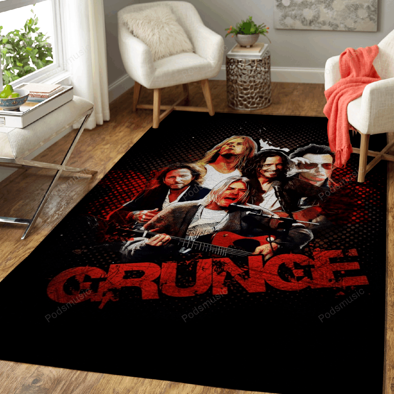 Grunge Icons – Music Art For Fans Area Rug Carpet