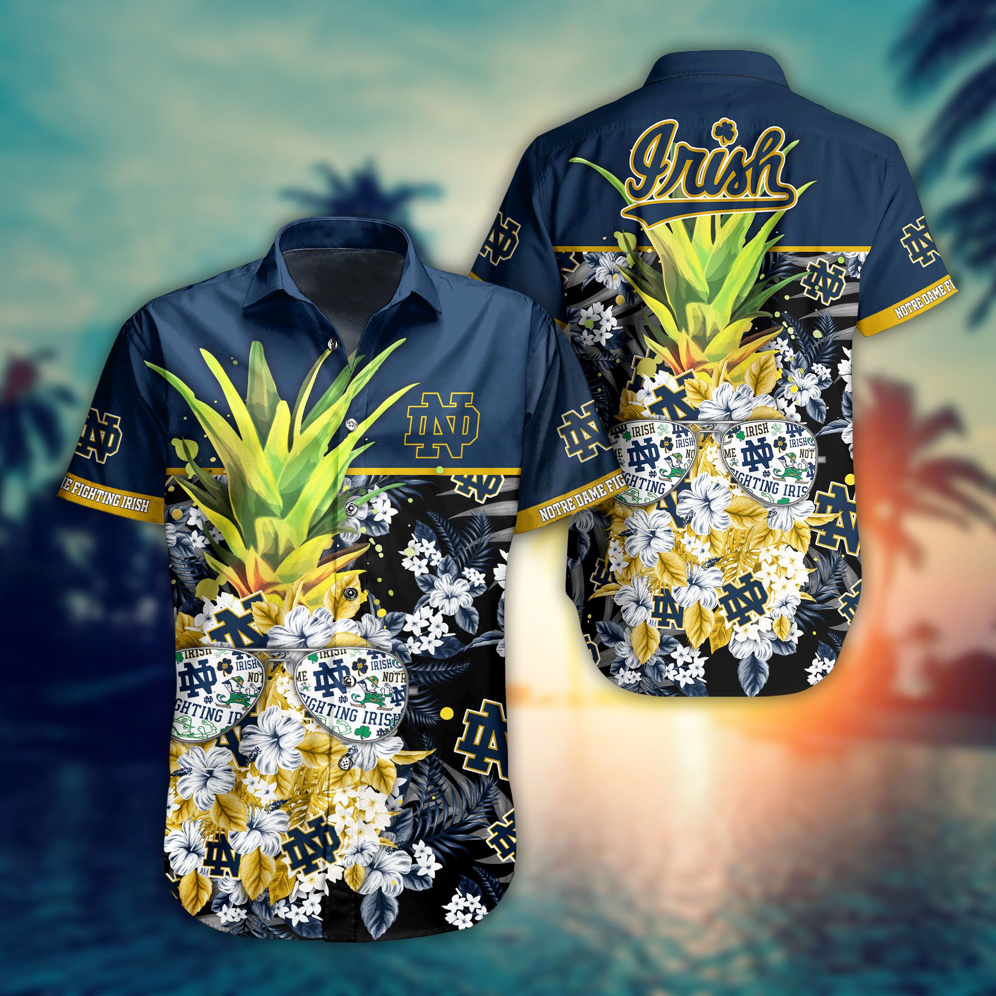 Notre Dame Fighting Irish Hawaiian Shirt New Trending 2021 Ha7268