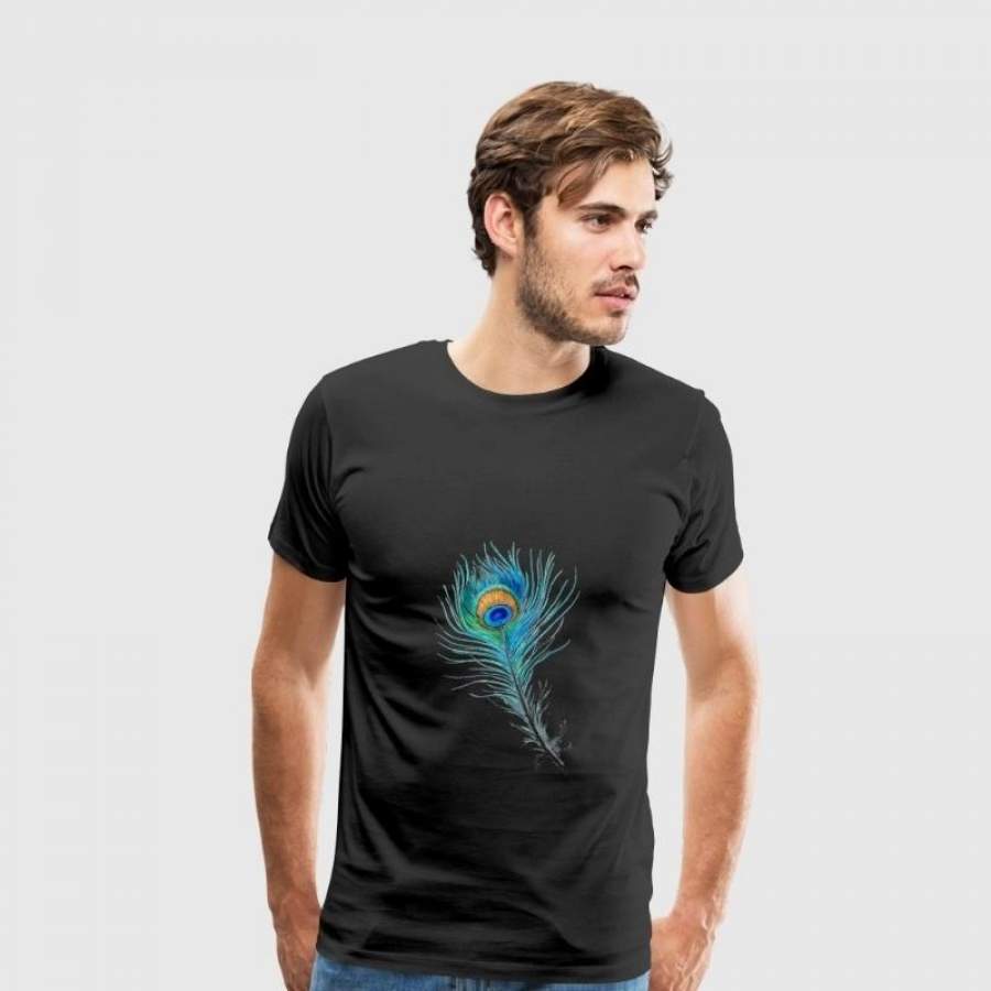Peacock Feather Elven Feathers Casual Mens Tshirt