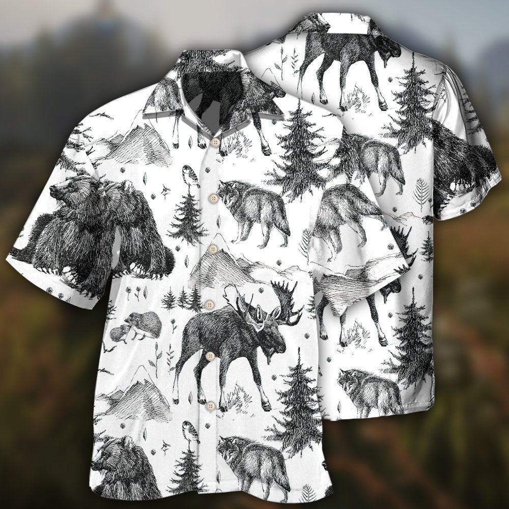 Wild Animals Black And White – Hawaiian Shirt – Haws05Lin300322