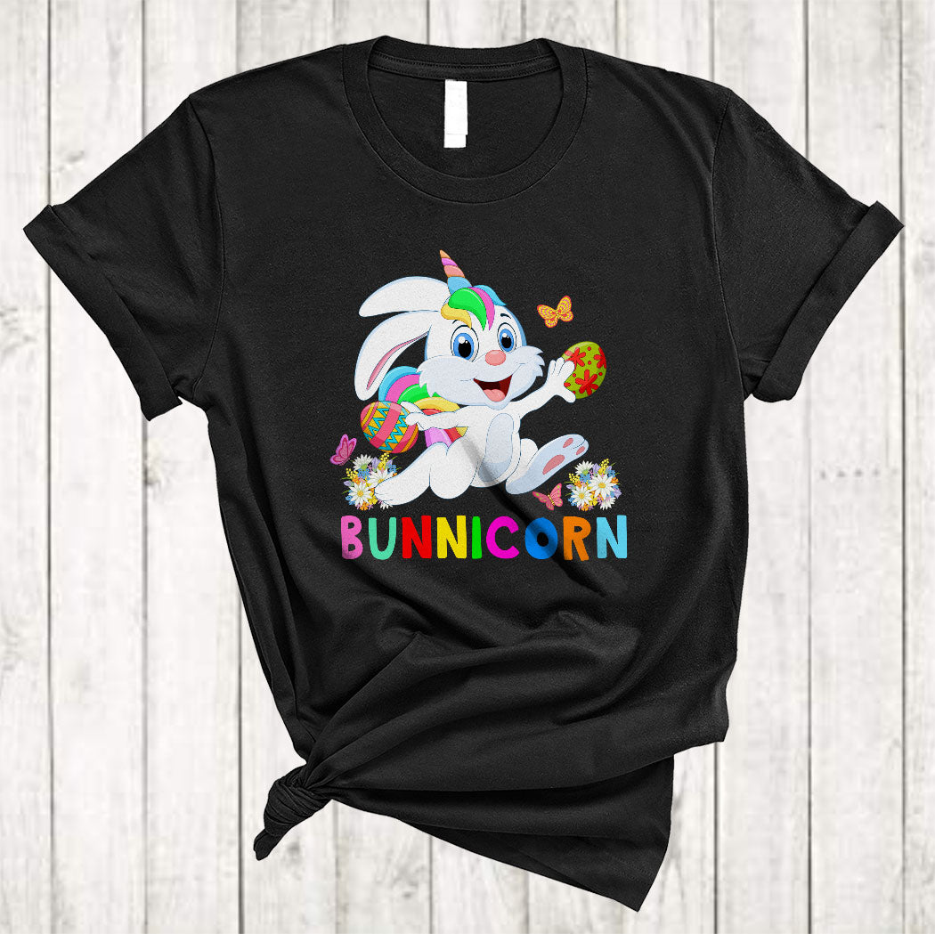 Bunnicorn Cute Happy Easter Day Flowers Bunny Unicorn Hunting Eggs Lover Gifts T-Shirt